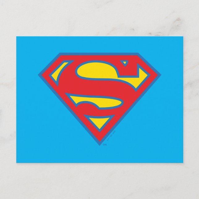 Classic Supergirl Logo with Blue Outline Postcard (Front)