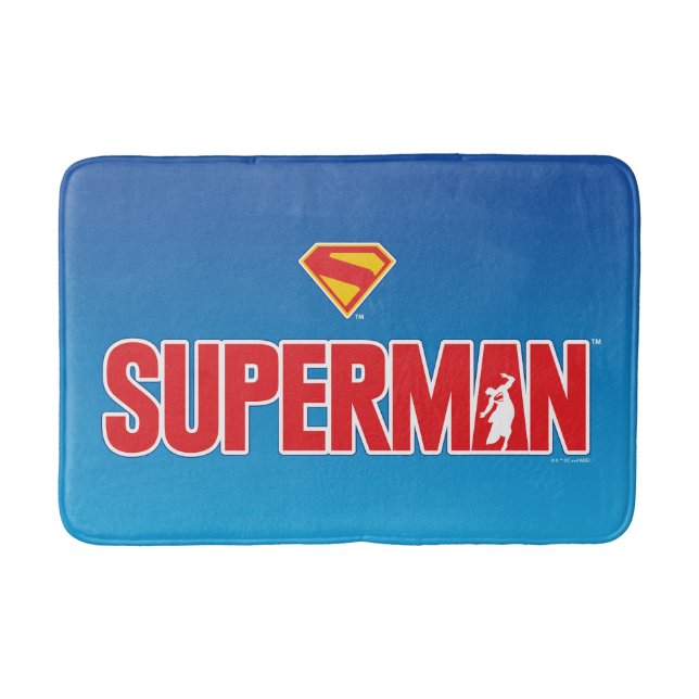 Classic Superman Bold Logo Bath Mat (Front)