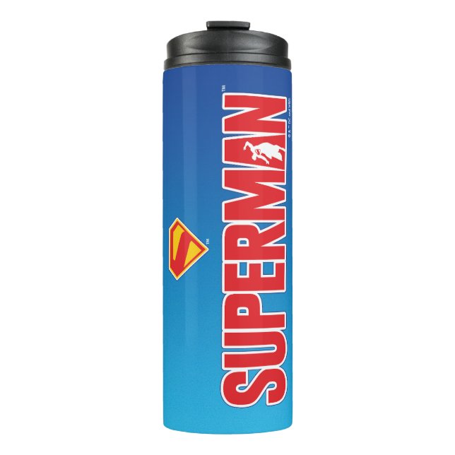 Classic Superman Bold Logo Thermal Tumbler (Front)