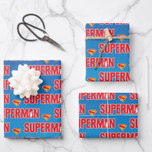 Classic Superman Bold Logo Wrapping Paper Sheet
