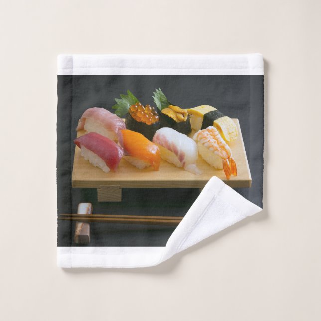 Classic Sushi Towel Set – Japanese Harmony (Wash Cloth)