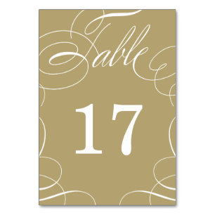 Classic Swash Wedding Table Number Card