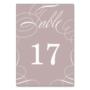 Classic Swash Wedding Table Number Card