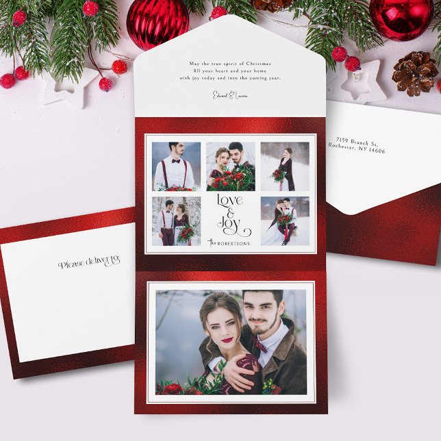 Classic Tailored Love & Joy Typography Multi-Photo All In One Invitation (Creator Uploaded)