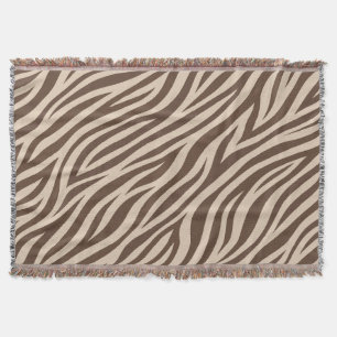 Classic Tan & Brown Zebra Stripe throw Blanket