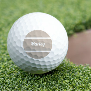Classic Tan Monogram Name Golfer  Golf Balls