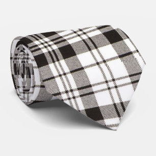 Classic tartan black and white tie