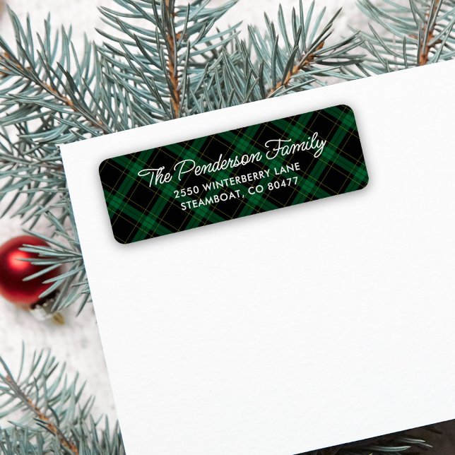 Classic Tartan Blue Green Plaid Return Address (Creator Uploaded)
