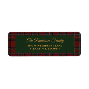 Classic Tartan Plaid Christmas Address Label
