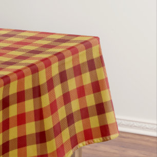 Classic Tartan Plaid Red Brown Chequered Pattern Tablecloth