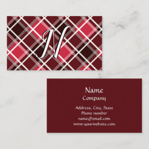 Classic Tartan Scottish Pattern Red Black Custom Business Card