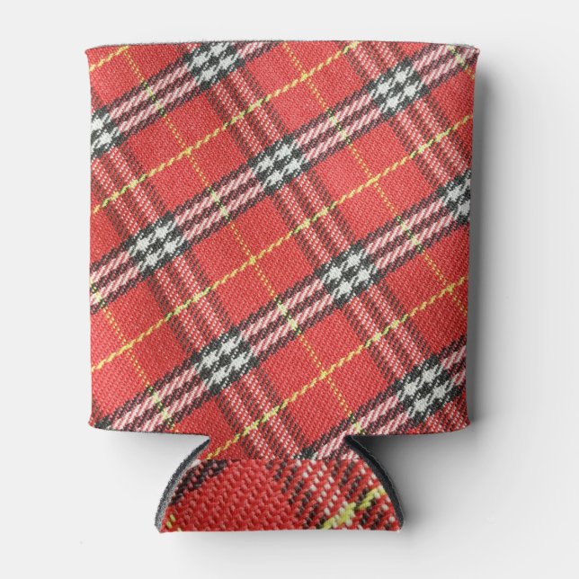 Classic Tartan Texture Background Can Cooler (Front)