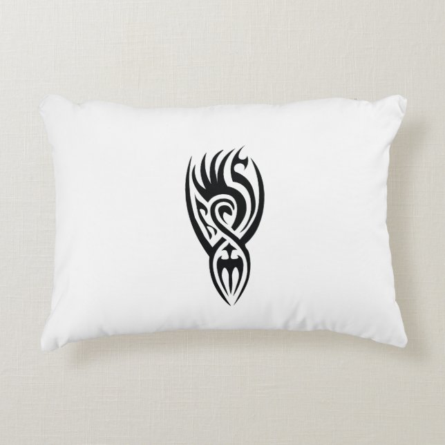 Classic Tattoo Inspired Line Art Design Accent Pillow (Front)
