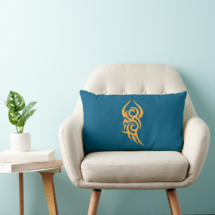 Classic Tattoo Inspired Line Art Design Lumbar Pillow