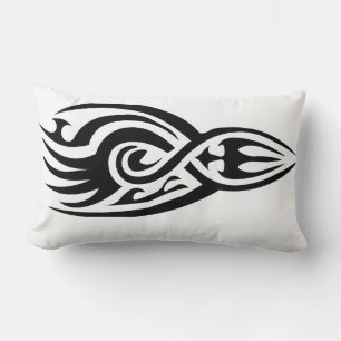 Classic Tattoo Inspired Line Art Design Lumbar Pillow