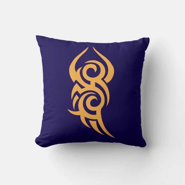 Classic Tattoo Inspired Line Art Design Throw Pillow (Front)