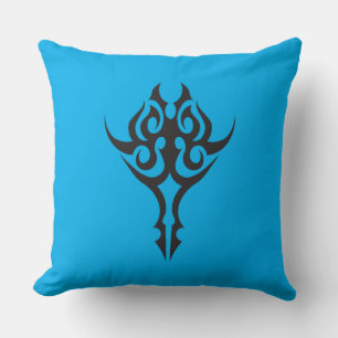 Classic Tattoo Inspired Line Art Design Throw Pillow