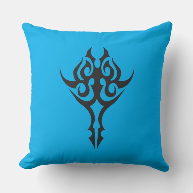 Classic Tattoo Inspired Line Art Design Throw Pillow (Front)