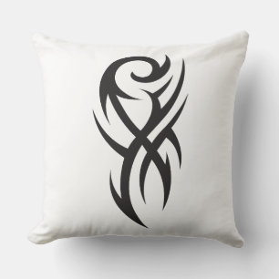 Classic Tattoo Inspired Line Art Design Throw Pillow