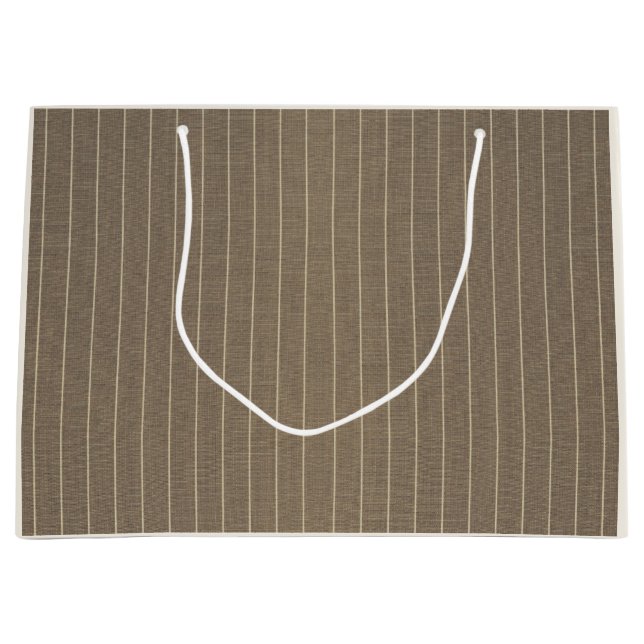 Classic Taupe with Stripe  Large Gift Bag (Front)