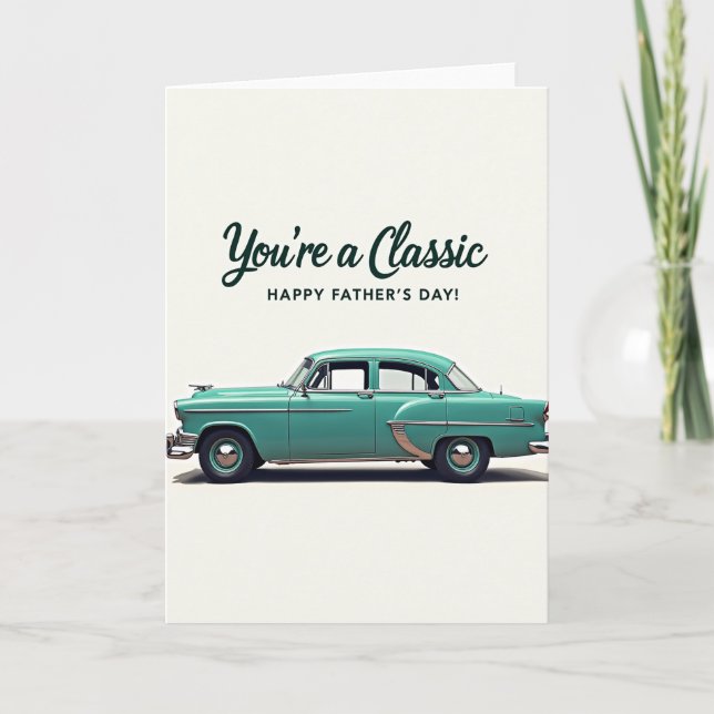 Classic Teal Fathers Day Card (Front)