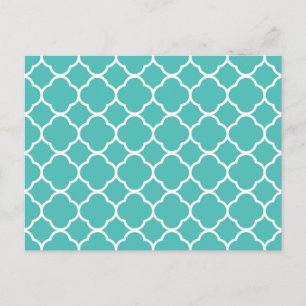 Classic Teal Moroccan Pattern Postcard