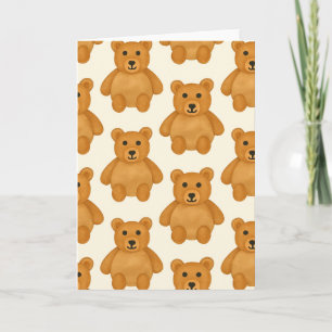 Classic Teddy Bear Pattern Blank Greeting  Card