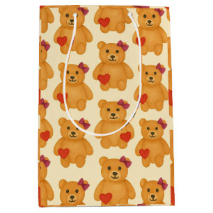 Classic Teddy Bear Pattern  Medium Gift Bag