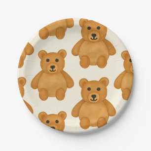 Classic Teddy Bear Pattern    Paper Plate