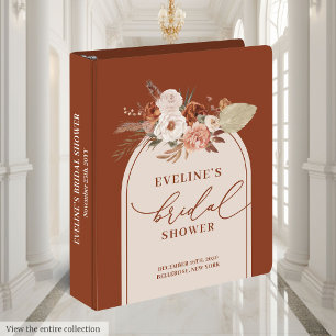 Classic terracotta pampas bridal shower memory binder