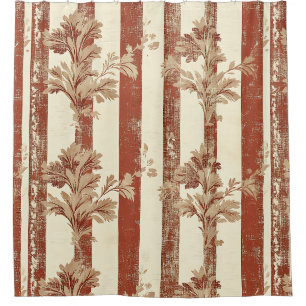 Classic Terracotta Red Toile Floral Cream