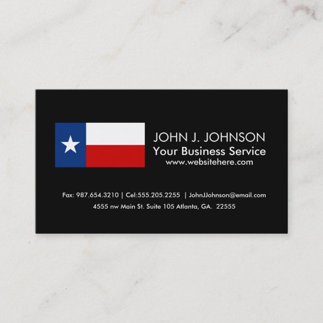 Classic Texas State Flag Business Card (Front)