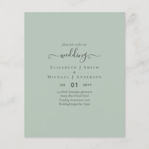 Classic TEXT ONLY Minimalist BUDGET WEDDING Flyer