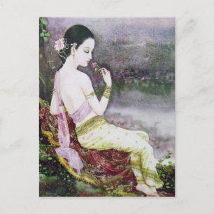 classic thai print postcard