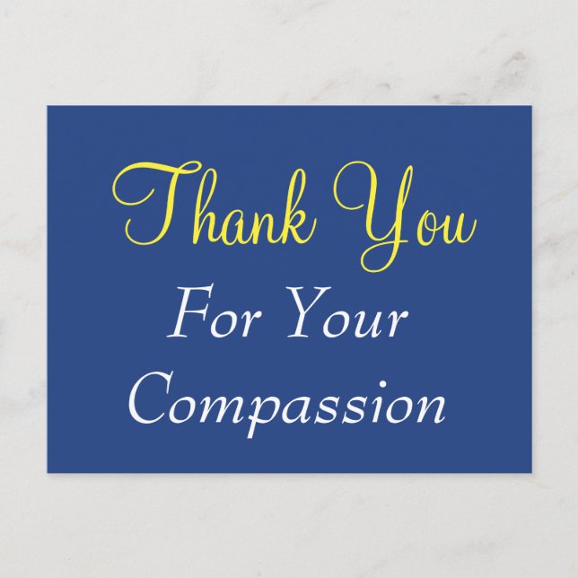 Classic "Thank You For Your Compassion" Postcard (Front)