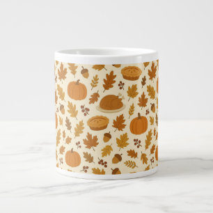 Classic Thanksgiving patterned Large Coffee Mug