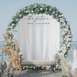 Classic The Future Mrs Bridal Shower Backdrop Tapestry
