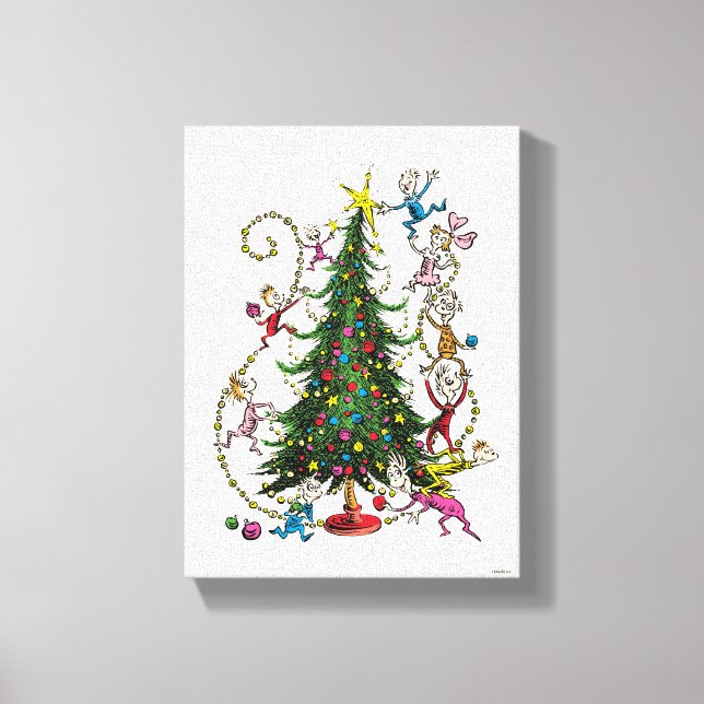 Classic The Grinch | Christmas Tree Canvas Print (Front)