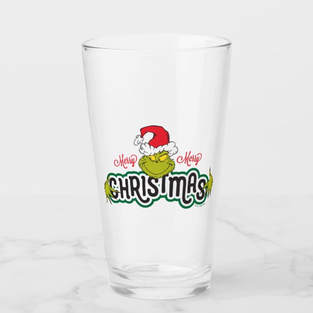 Classic The Grinch | Merry Merry Christmas Glass (Front)