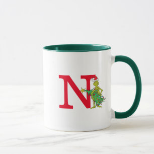 Classic The Grinch   Naughty Monogram N Mug