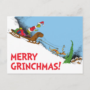 Classic The Grinch The Grinch and Reindeer Max Holiday Postcard