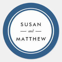 Classic Thick Border Navy Blue Personalized