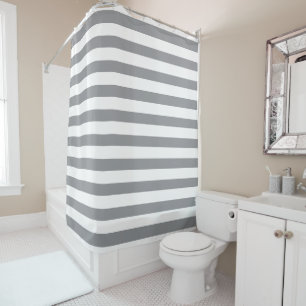 Classic Thick Cool Grey & White Horizontal Striped