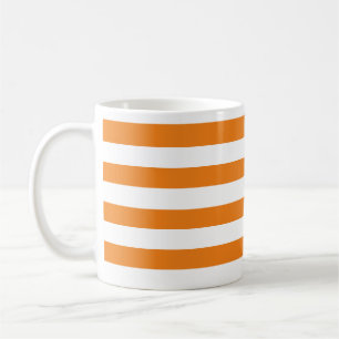 Classic Thick Orange and White Horizontal Striped  Coffee Mug