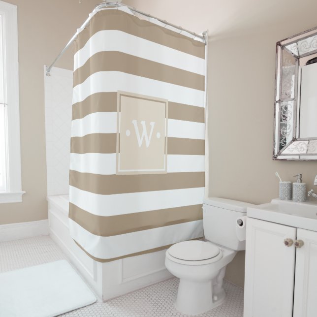 Classic Thick White Stripes Tan - Personalized (In Situ)