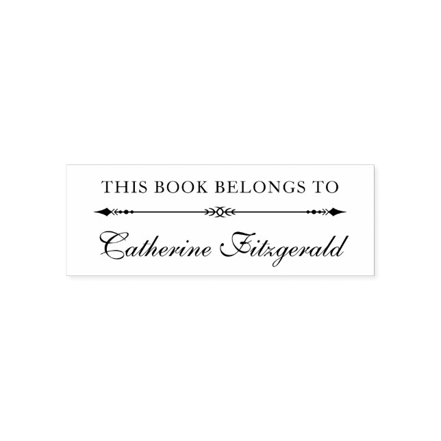 Classic This Book Belongs To Custom Script Name Self-inking Stamp (Design)