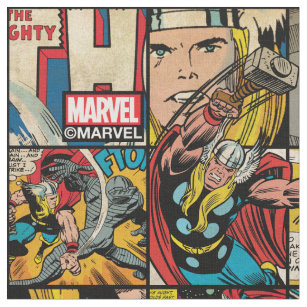 Classic Thor Comic Book Pattern Fabric
