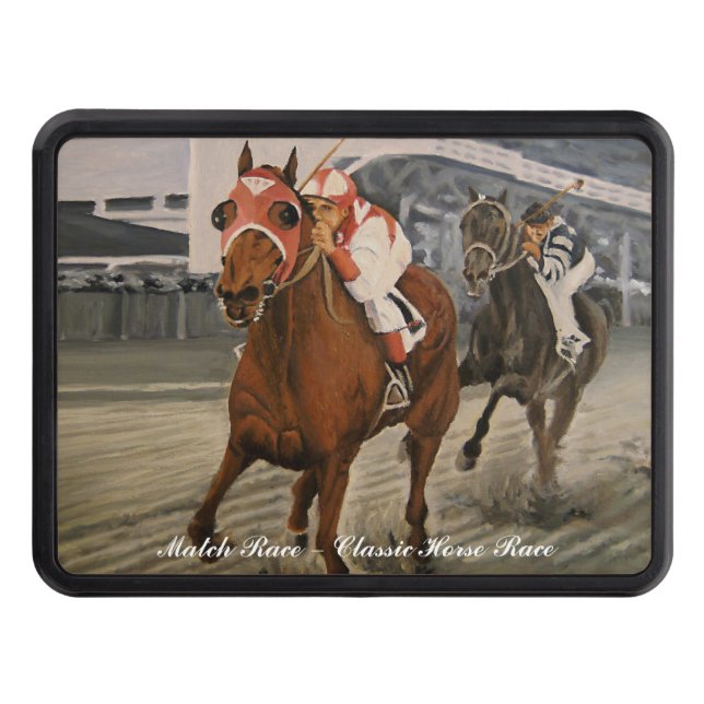 Classic Thoroughbred Race Horse Wins Trailer Hitch Cover (Front)