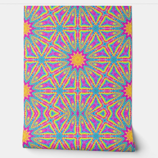 Classic Tie-Dye Kaleidoscope Pattern Wallpaper (Unrolling)