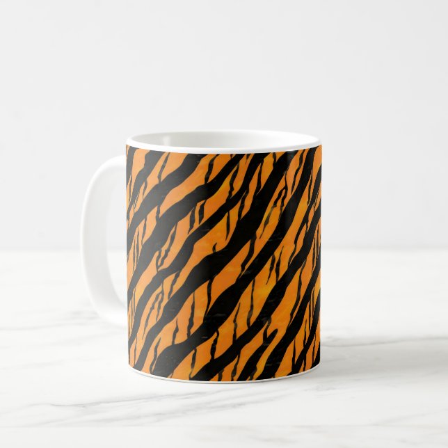 Classic Tiger Stripes Pattern Coffee Mug (Front Left)